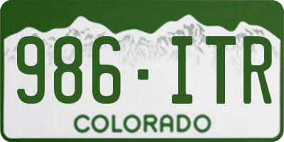 CO license plate 986ITR