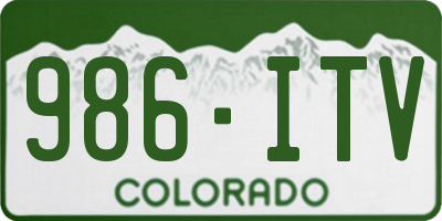 CO license plate 986ITV