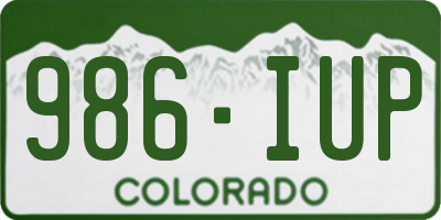 CO license plate 986IUP