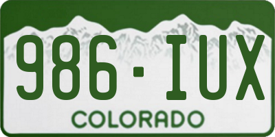 CO license plate 986IUX
