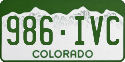 CO license plate 986IVC