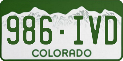 CO license plate 986IVD