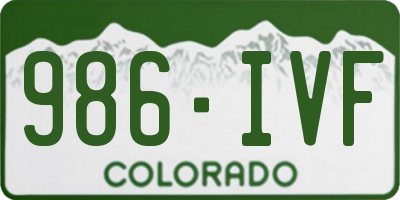 CO license plate 986IVF