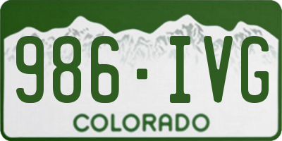 CO license plate 986IVG