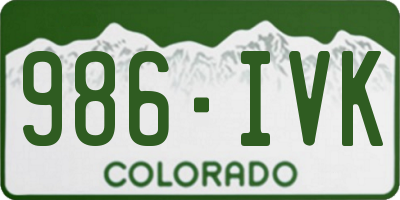 CO license plate 986IVK