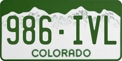 CO license plate 986IVL