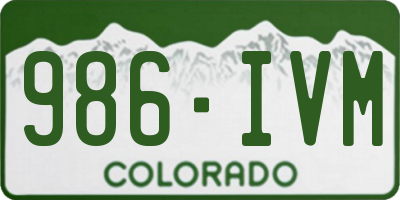 CO license plate 986IVM