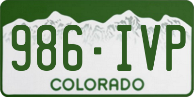 CO license plate 986IVP