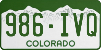 CO license plate 986IVQ