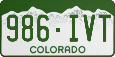 CO license plate 986IVT