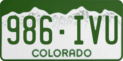 CO license plate 986IVU