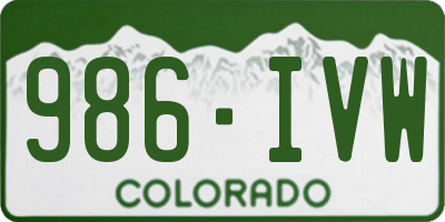 CO license plate 986IVW