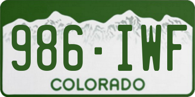 CO license plate 986IWF
