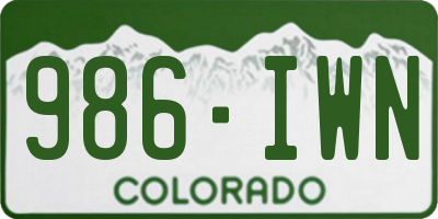 CO license plate 986IWN
