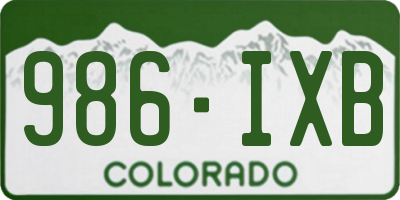 CO license plate 986IXB