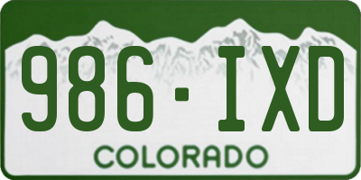 CO license plate 986IXD