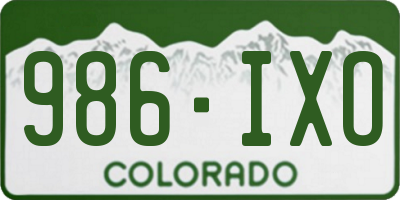 CO license plate 986IXO