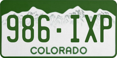 CO license plate 986IXP
