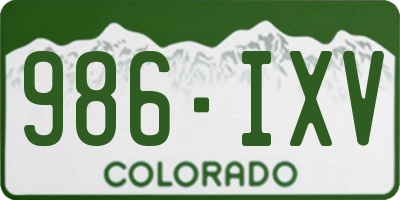 CO license plate 986IXV