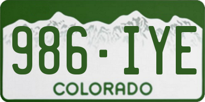 CO license plate 986IYE