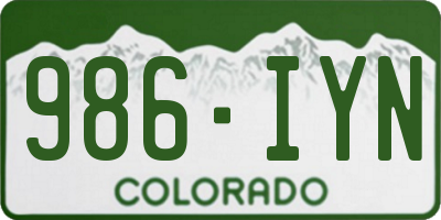 CO license plate 986IYN