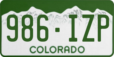 CO license plate 986IZP