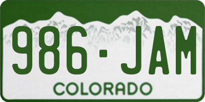 CO license plate 986JAM