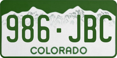 CO license plate 986JBC