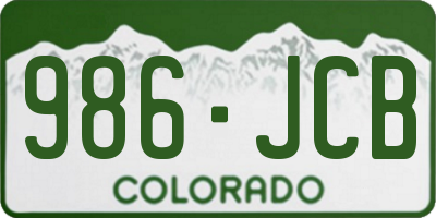 CO license plate 986JCB