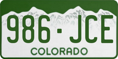 CO license plate 986JCE