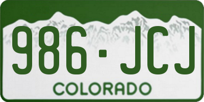 CO license plate 986JCJ