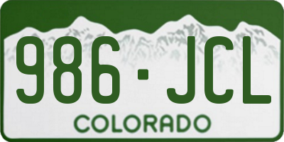 CO license plate 986JCL