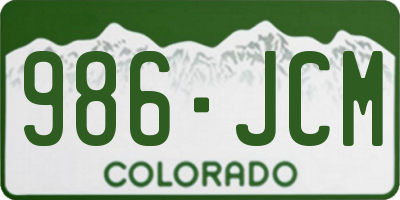 CO license plate 986JCM