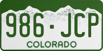 CO license plate 986JCP