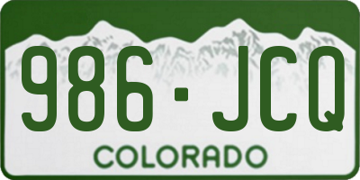 CO license plate 986JCQ