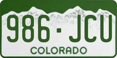 CO license plate 986JCU