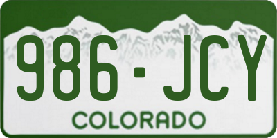 CO license plate 986JCY