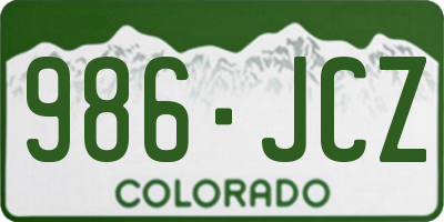 CO license plate 986JCZ