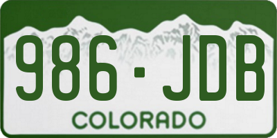CO license plate 986JDB