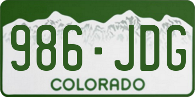 CO license plate 986JDG