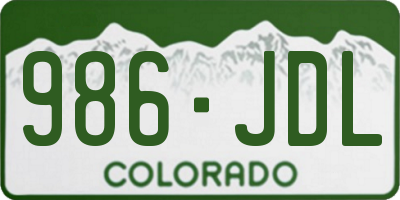 CO license plate 986JDL