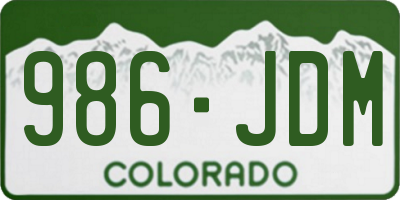 CO license plate 986JDM