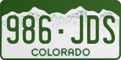 CO license plate 986JDS