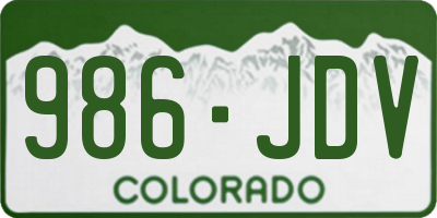 CO license plate 986JDV