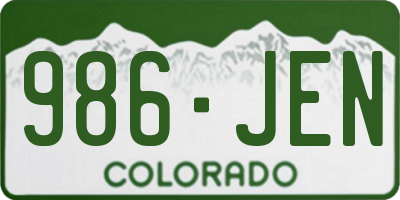 CO license plate 986JEN