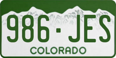 CO license plate 986JES