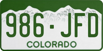 CO license plate 986JFD