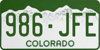 CO license plate 986JFE