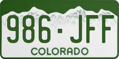 CO license plate 986JFF