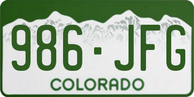CO license plate 986JFG